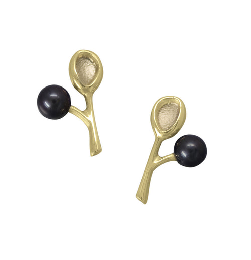 Cloudberry Black Pearl Earrings