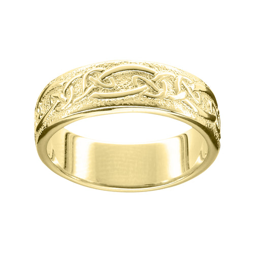 Ola Gorie gold Rona Men's ring, Celtic knotwork
