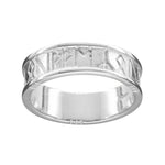 Ola Gorie silver I Love You Runic men's wedding ring