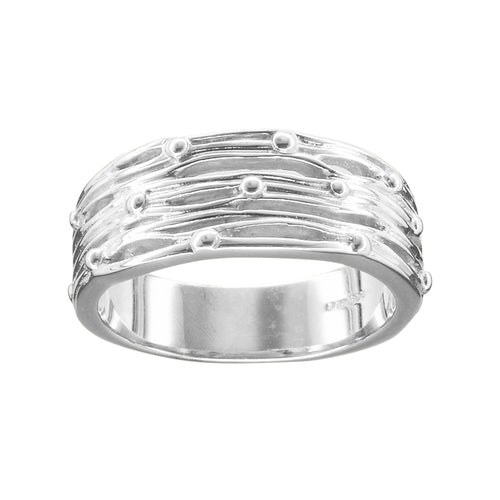 Ola Gorie silver Willow ring, Mackintosh style 