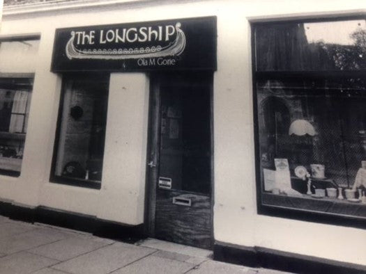 black and white picture of the The Longship shop