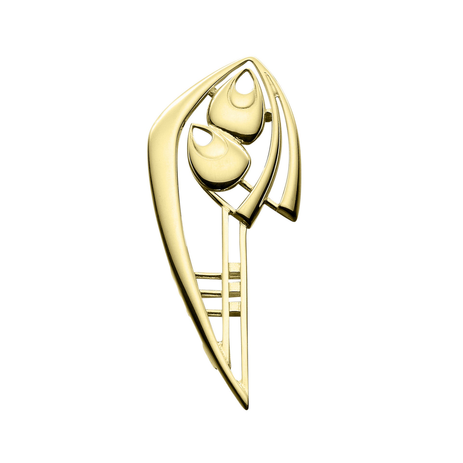 A gold brooch with intricate design from the Margaret Collection