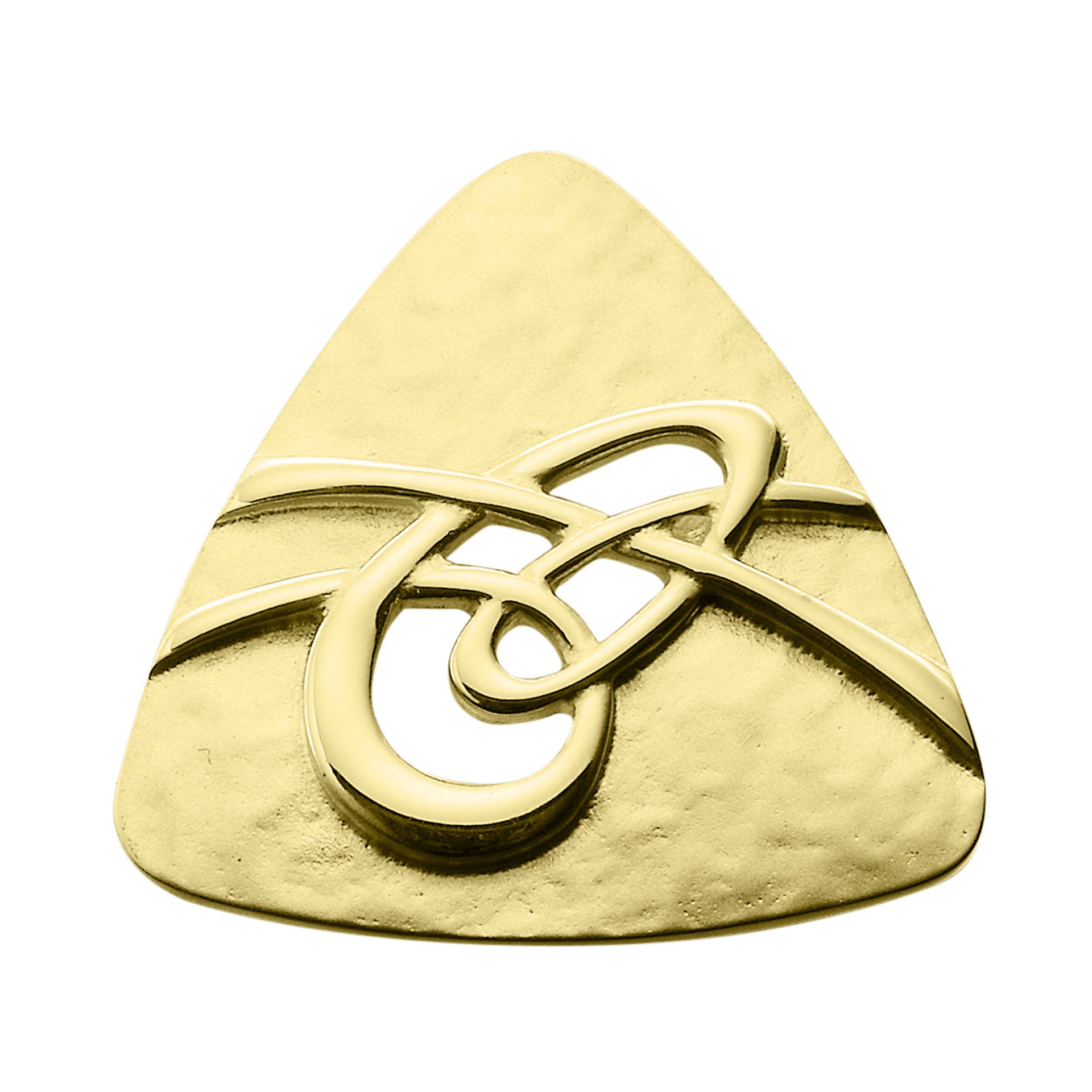 A gold brooch with a knotted design from the Aikerness Collection