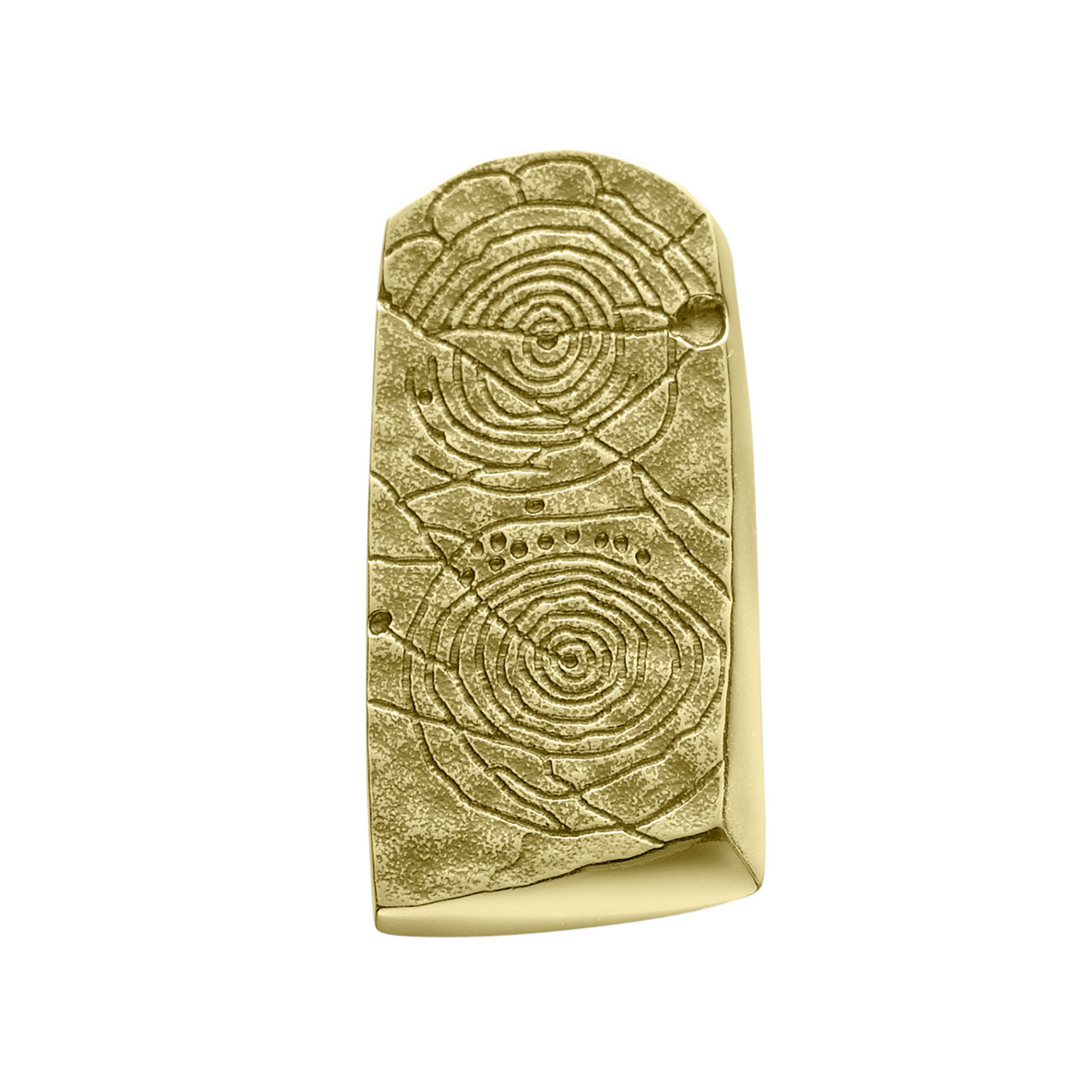 A large gold brooch with detailed geometric design from the Kilmartin Collection
