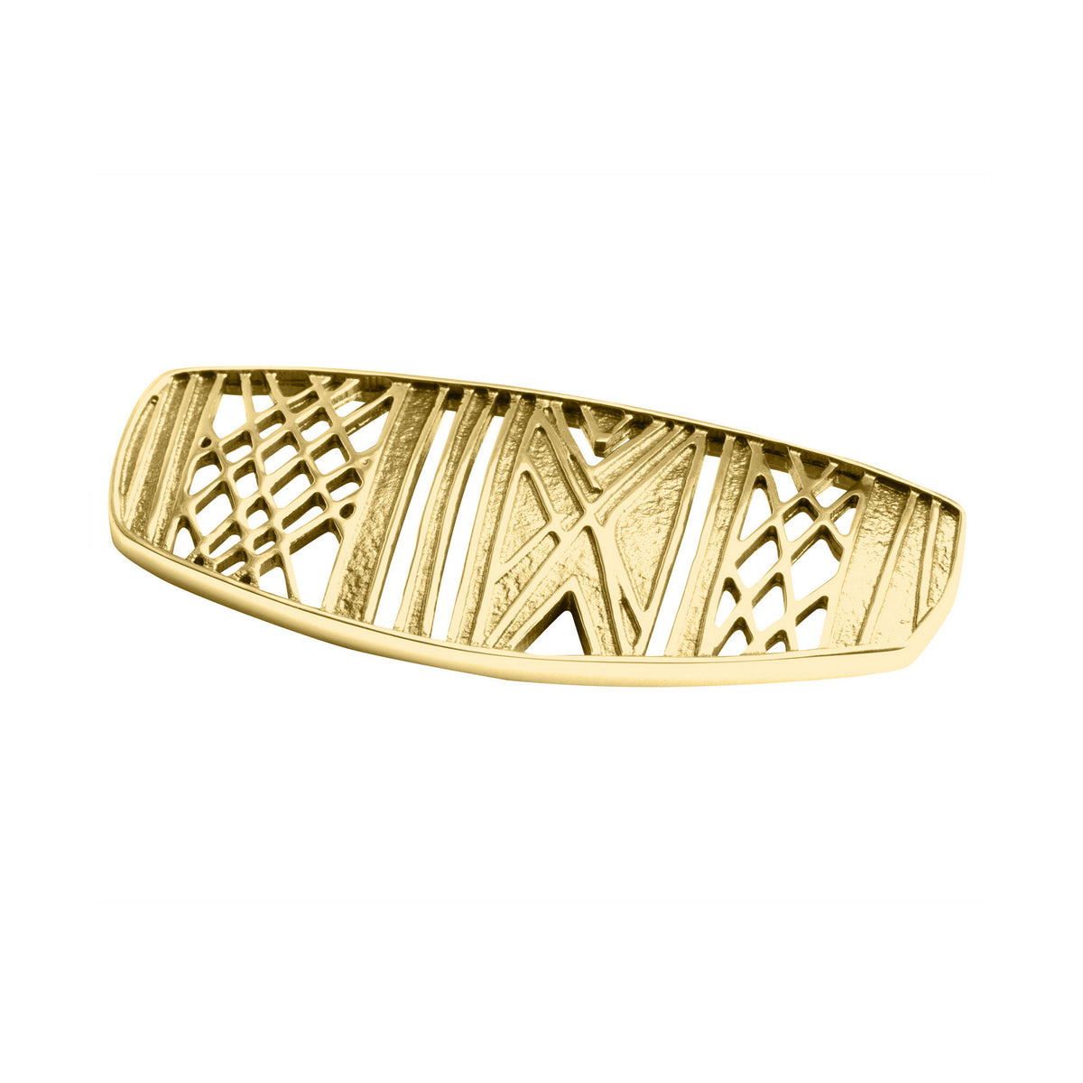 Ola Gorie gold Ness of Brodgar brooch, inspired by Neolithic art