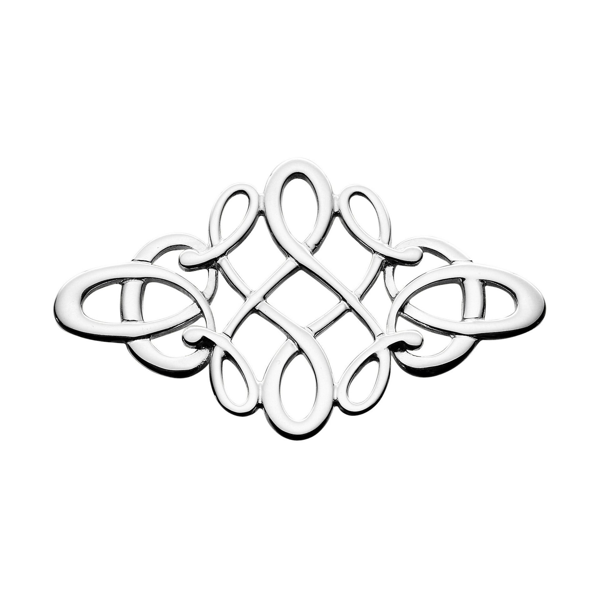 A silver brooch with a looped design from the Tudor Collection