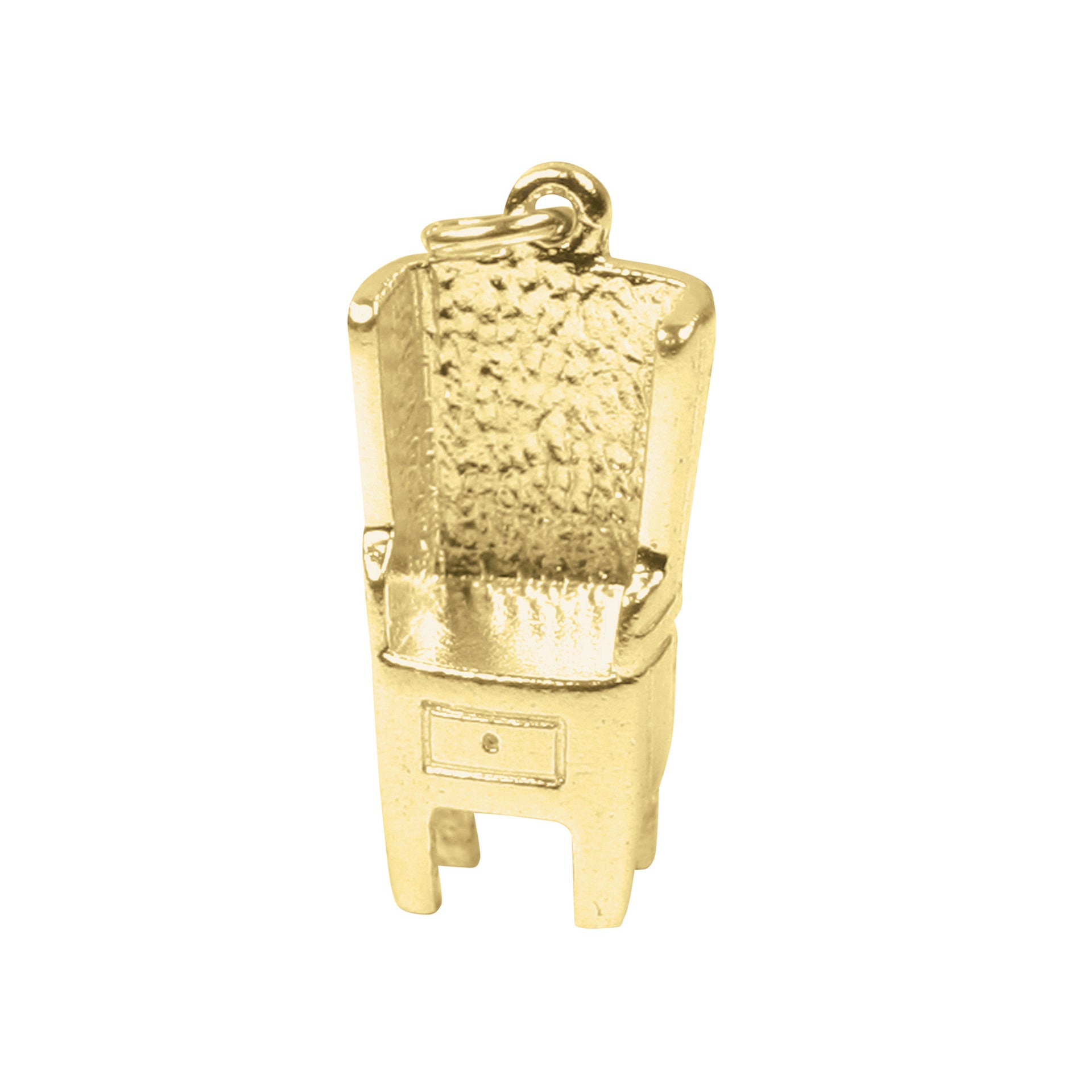 A gold charm of a Orcadian Chair
