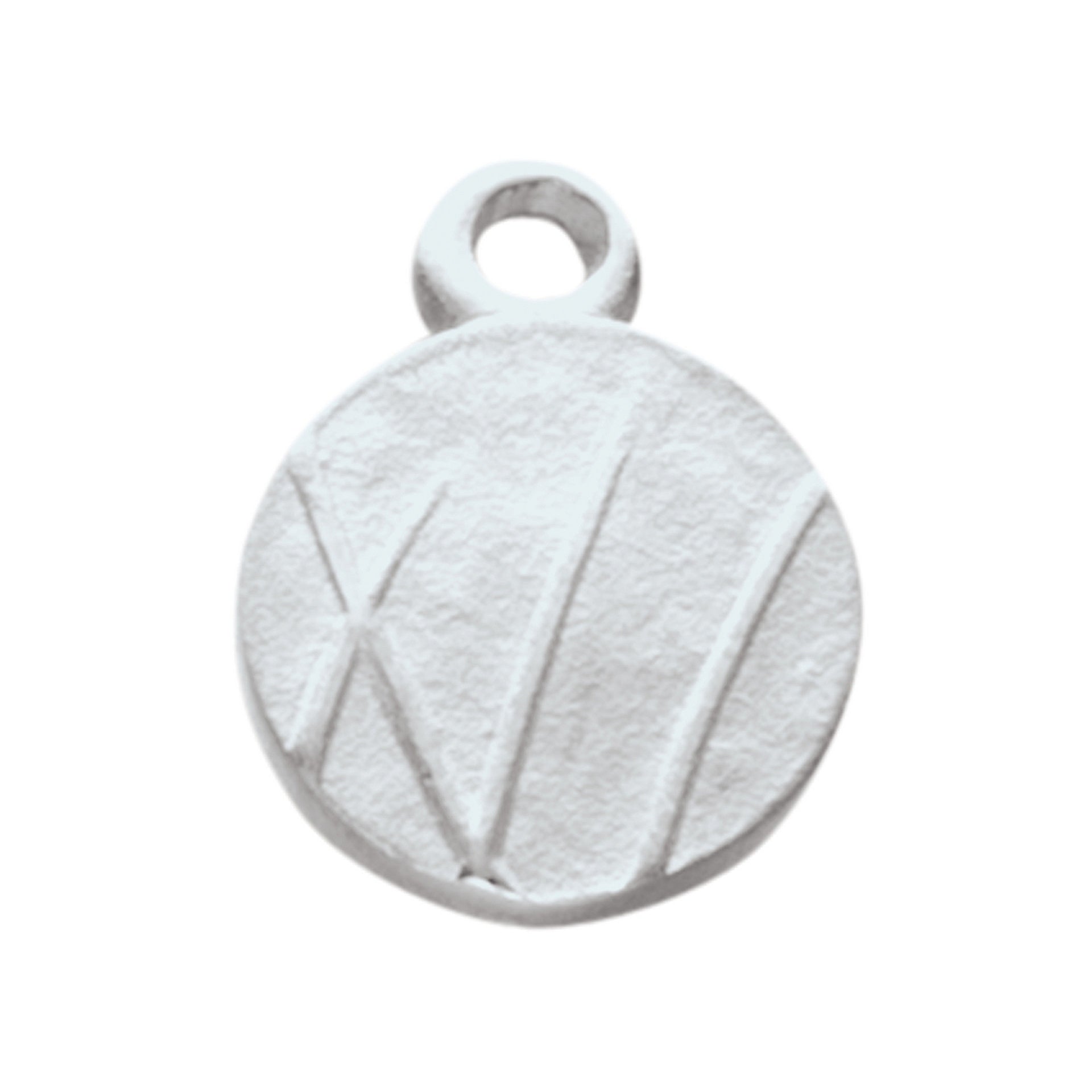 A round silver charm of grasses from the Mistral Collection