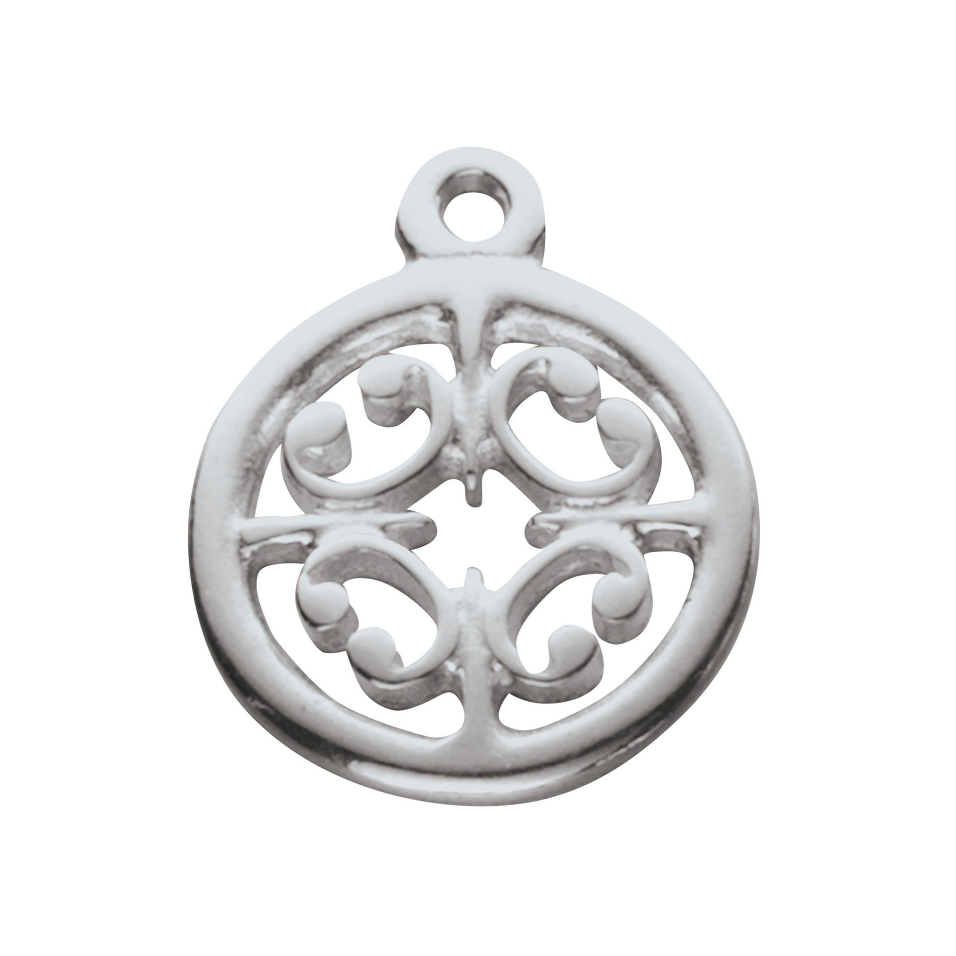 A silver charm with a Norse cross design from the St Magnus Collection