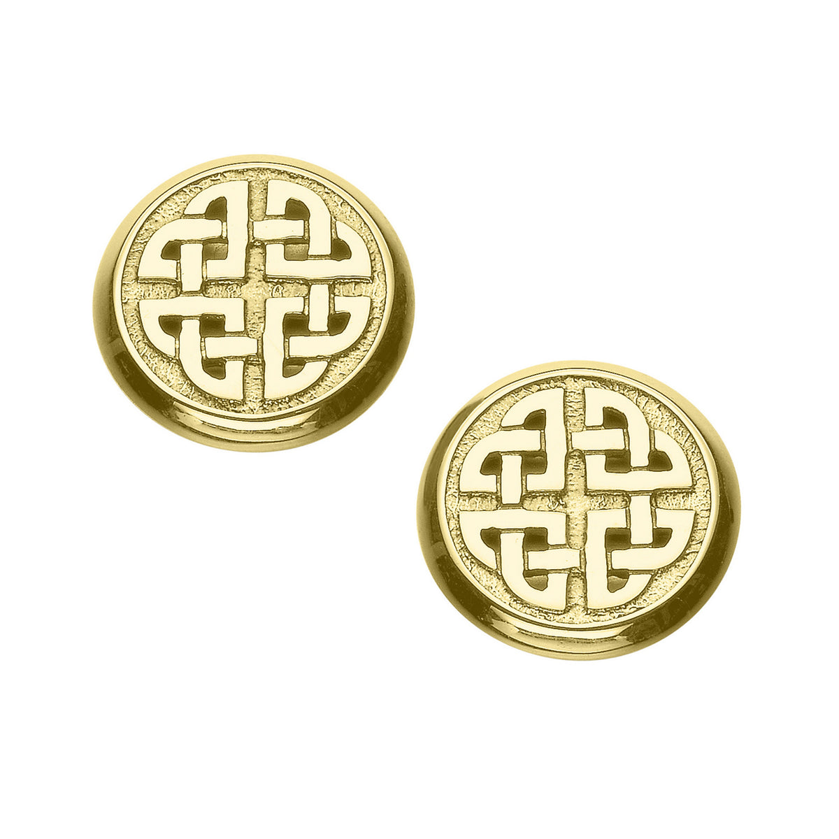 A pair of gold cuff links with celtic design from the Kells Round Collection