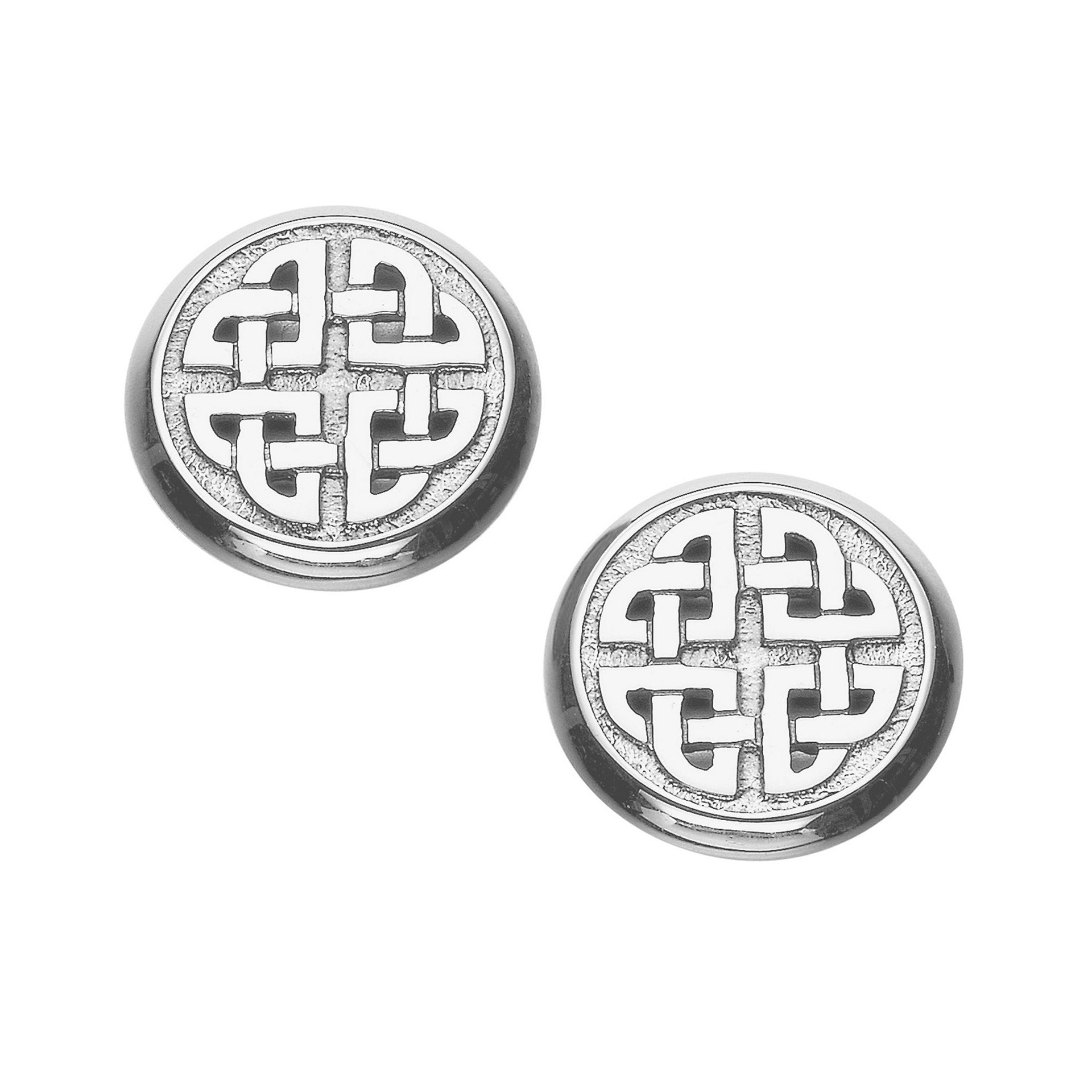 A pair of silver cuff links with celtic design from the Kells Round Collection