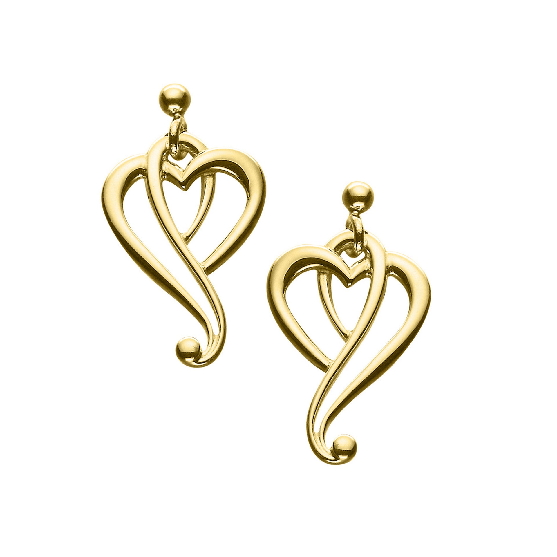A pair of gold drop earrings with a textured design from the Luckenbooth Collection