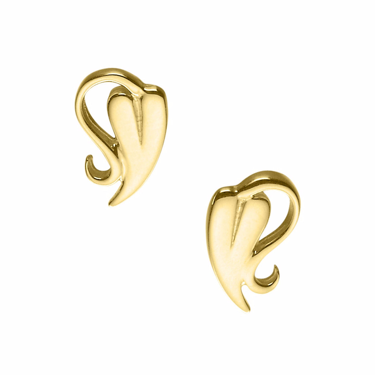 A pair of gold stud earrings with a modern design, part of the Cecily Collection.