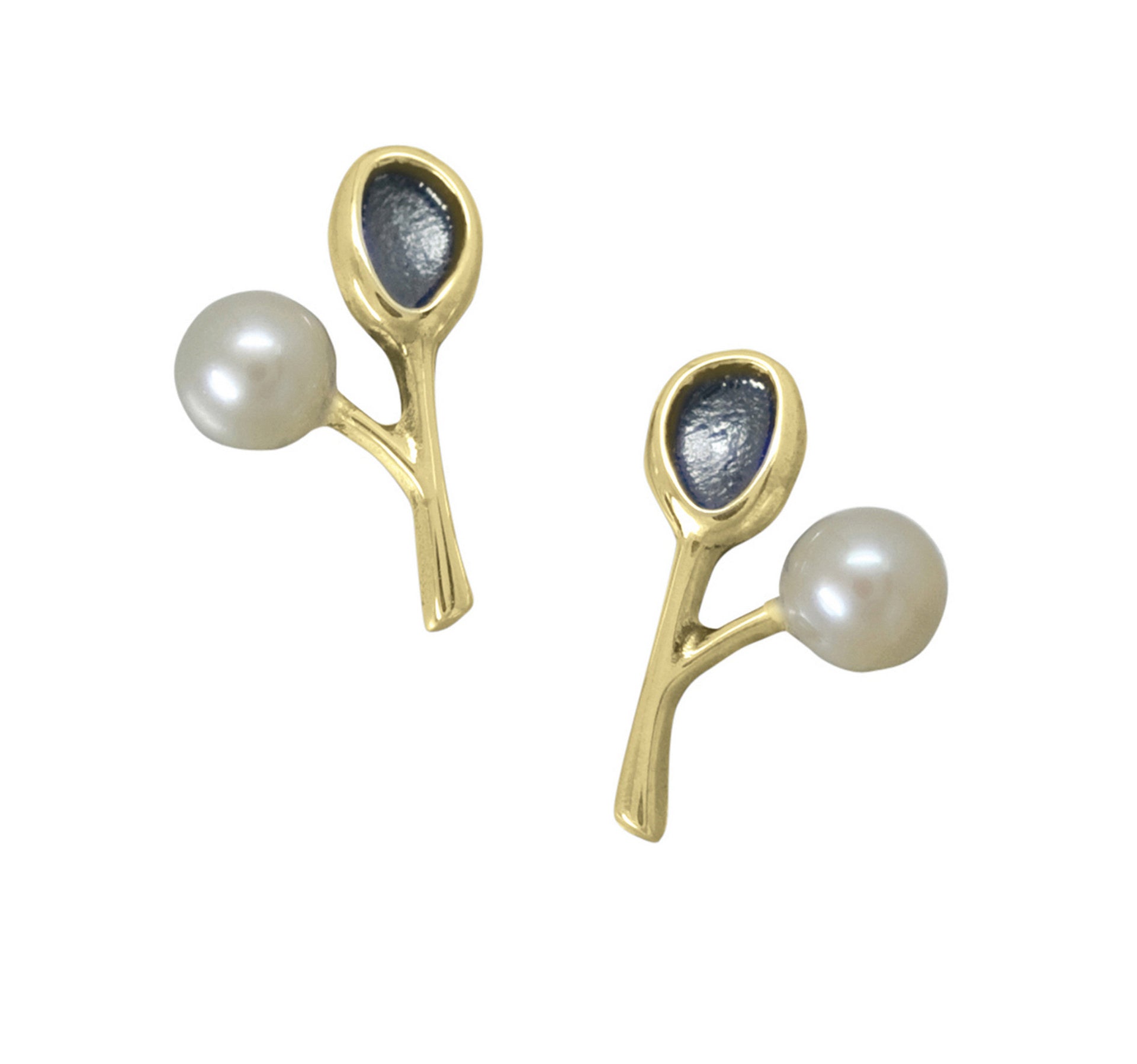 Gold and pearl earrings from the Cloudberry collection