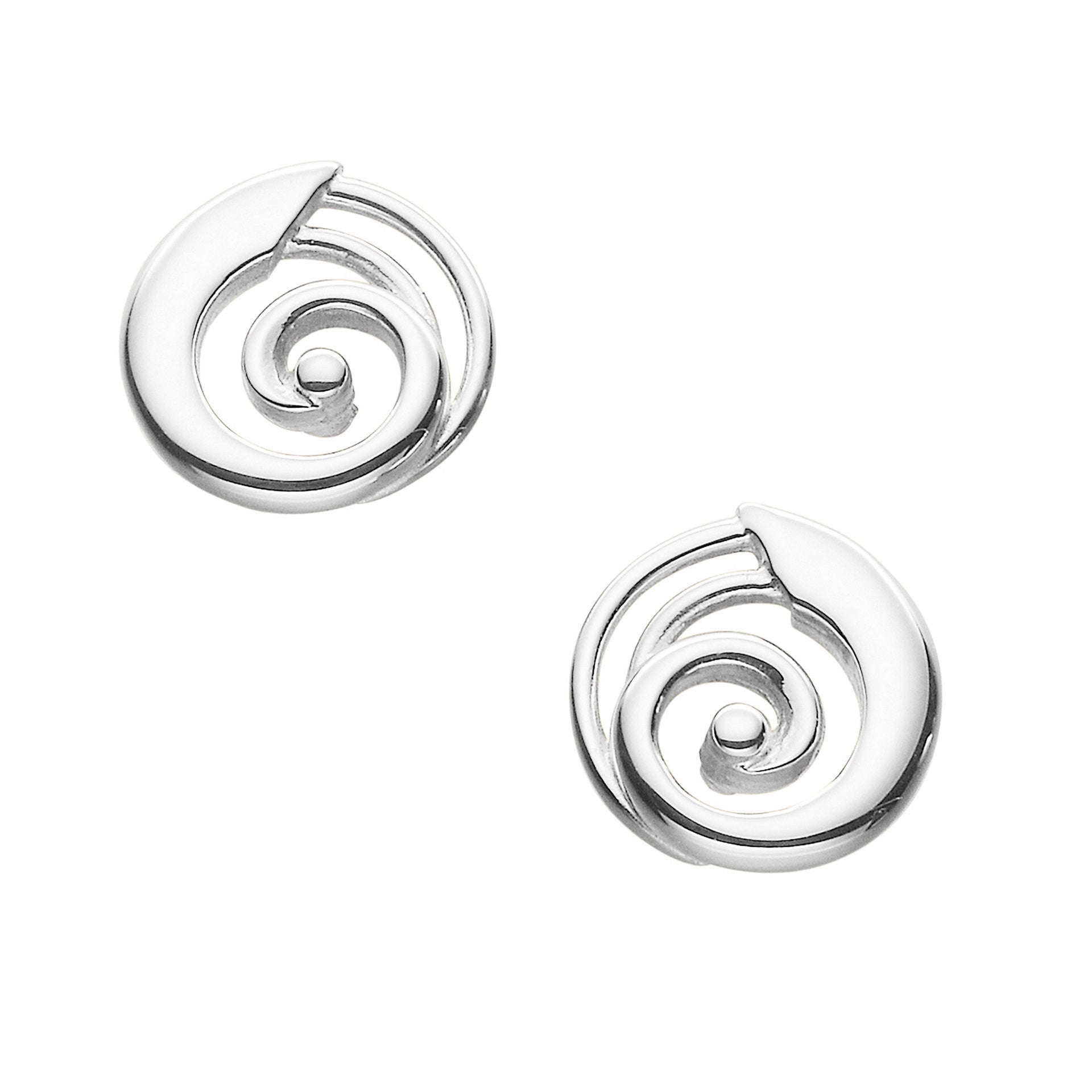 A pair of silver stud earrings with a celtic design from the Kells Round Collection