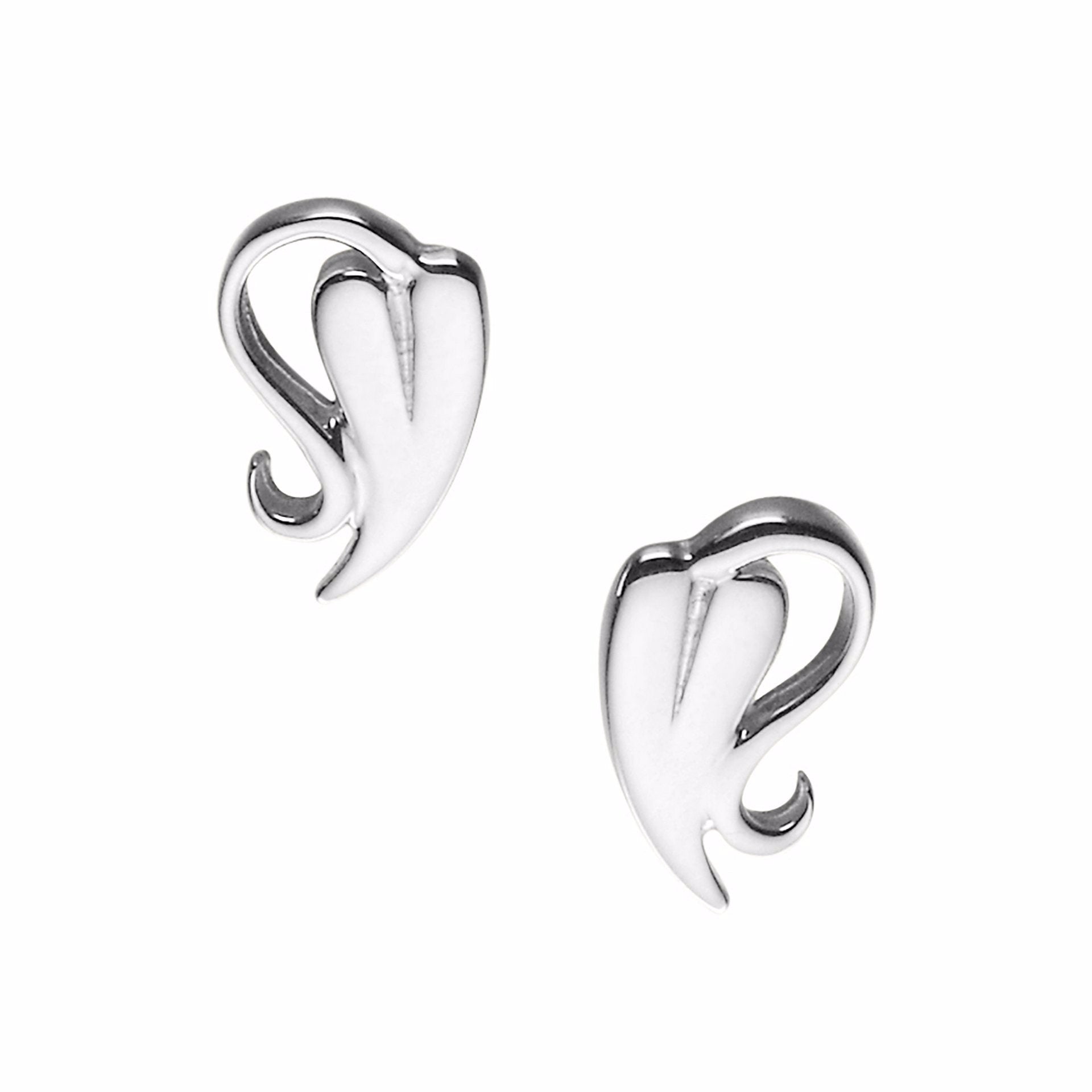 A pair of silver stud earrings with a modern design, part of the Cecily Collection.