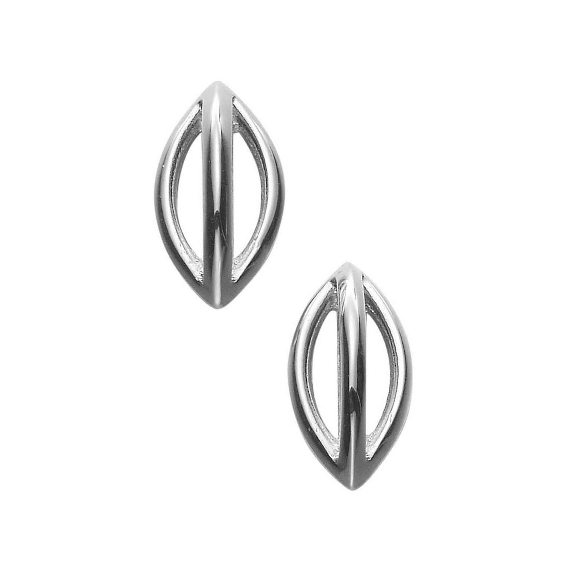 A pair of silver drop earrings with a contemporary design from the North Star Collection