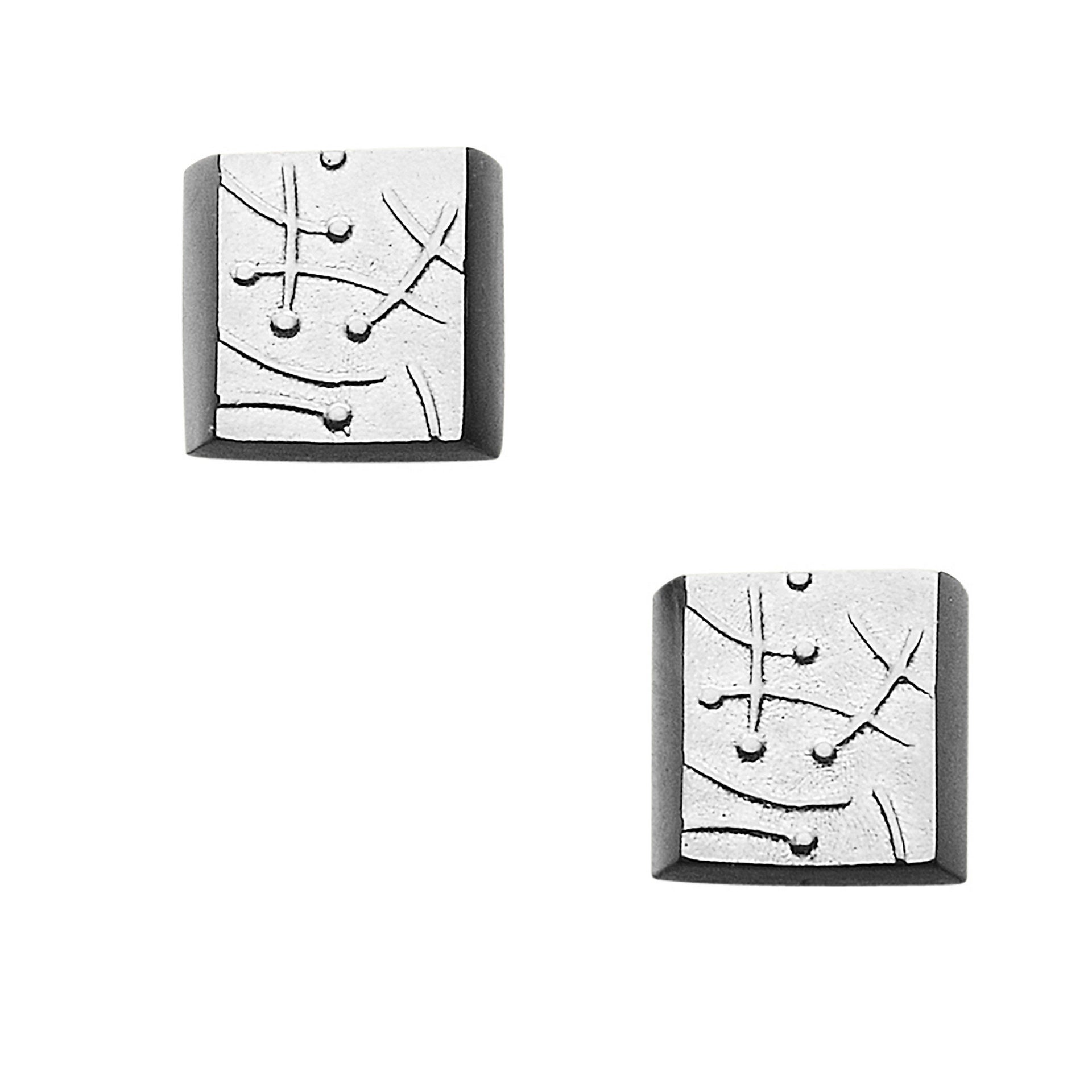 Silver Machair Square Stud Earrings