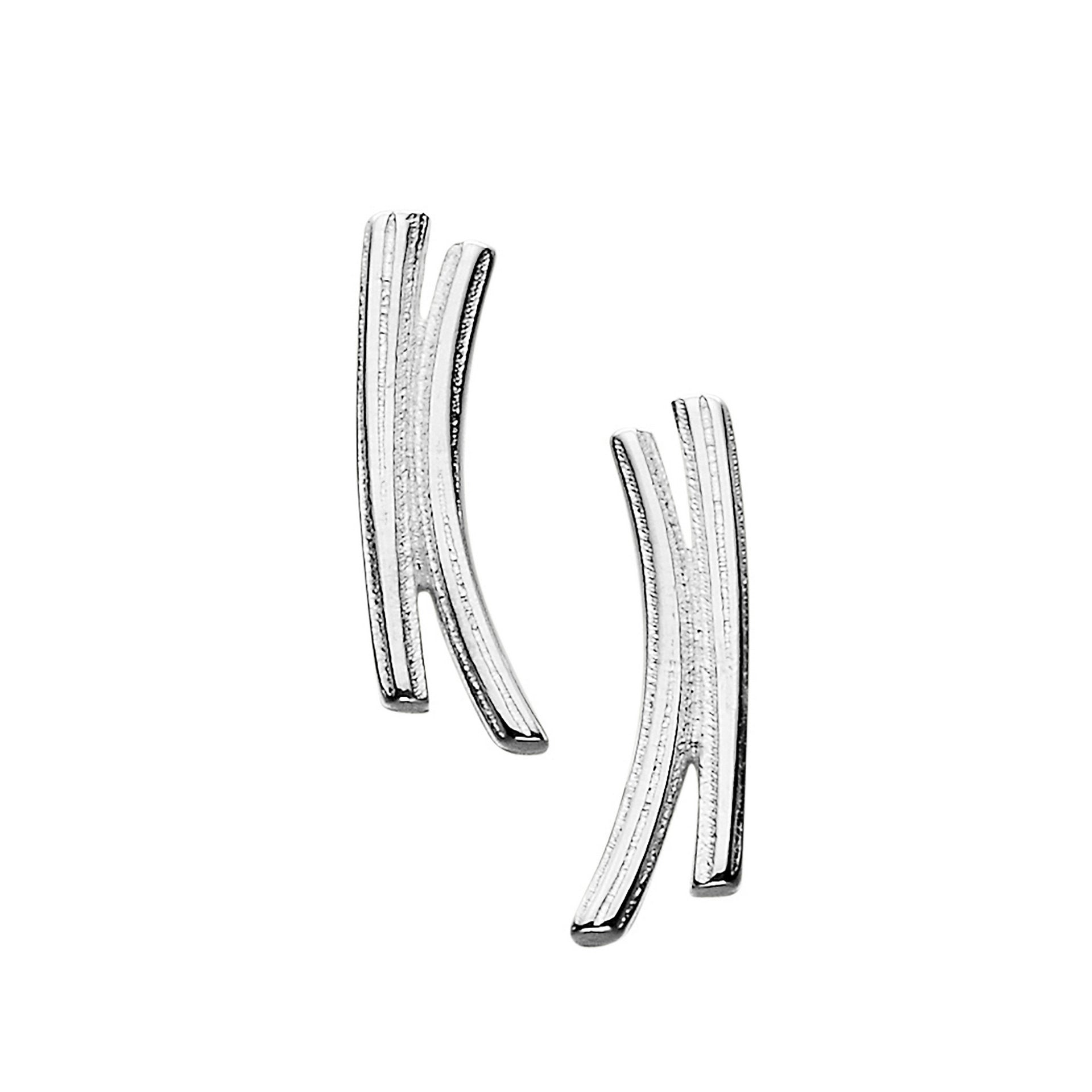 A pair of silver stud earrings