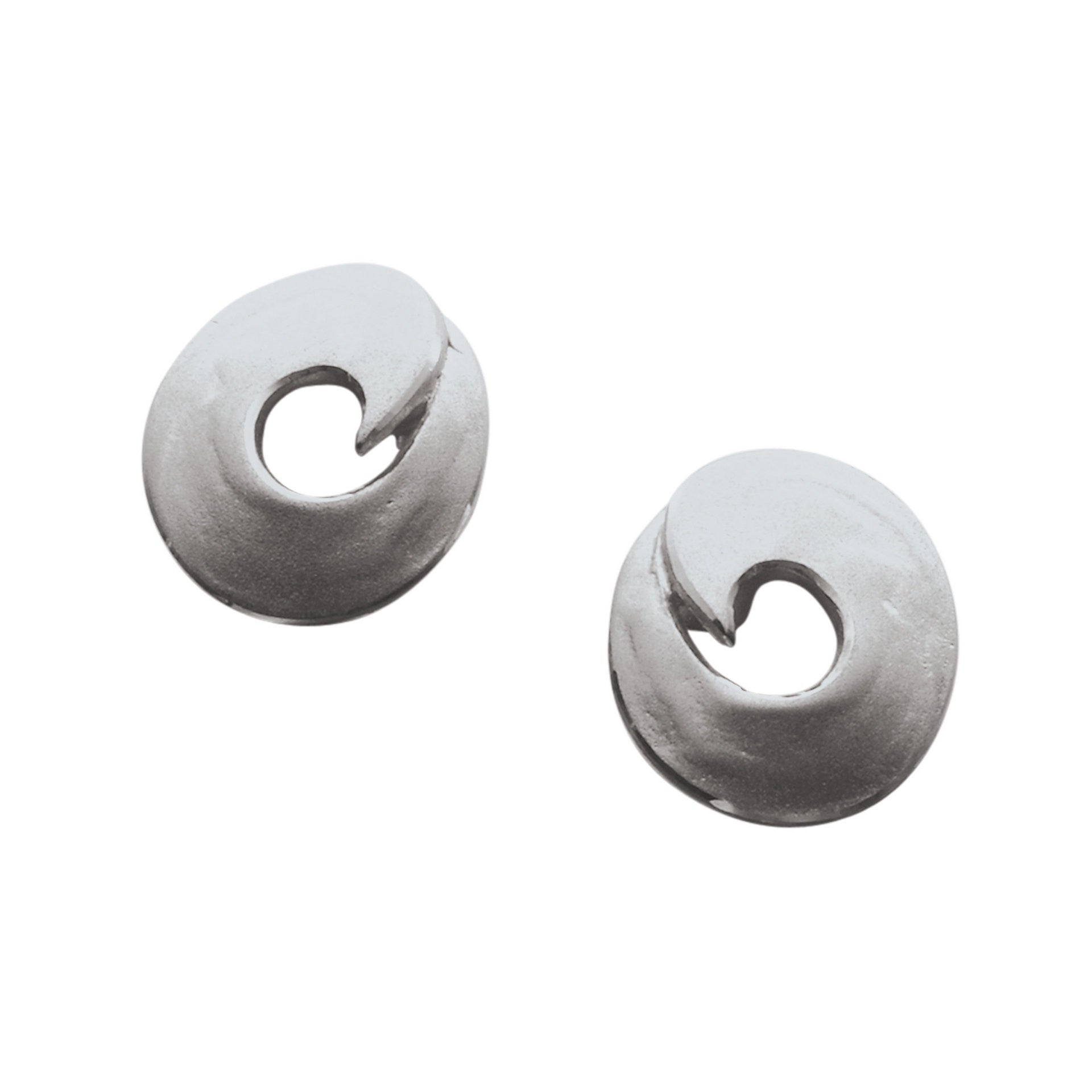 A pair of silver stud earrings from the Pool Collection