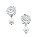 Rosebud White Pearl Earrings