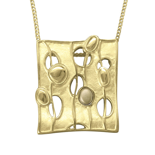 Flow Square Mixed Metal Pendant
