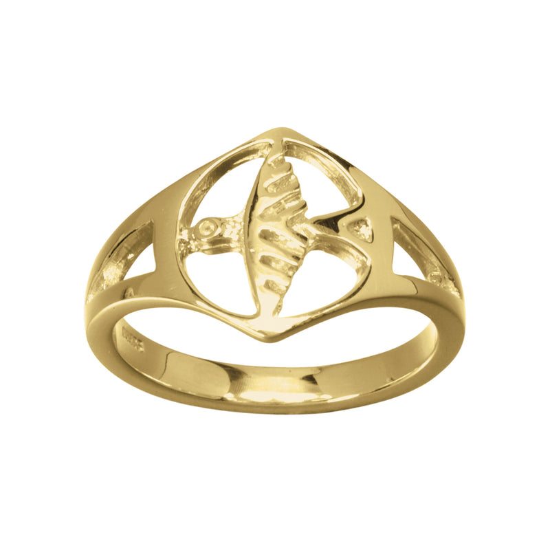 Ola Gorie gold Odin's Bird ring, Viking design