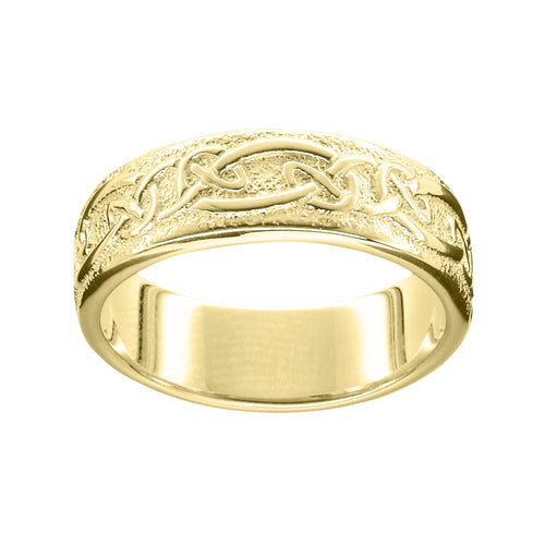 Ola Gorie gold Rona Men's ring, Celtic knotwork