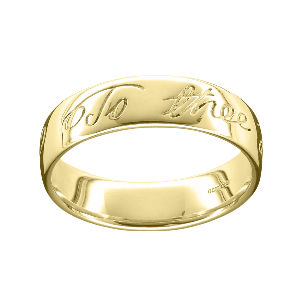 Ola Gorie gold Robert Burns Polished Men's ring, Scotland