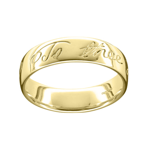 Ola Gorie gold Robert Burns Polished Men's ring, Scotland