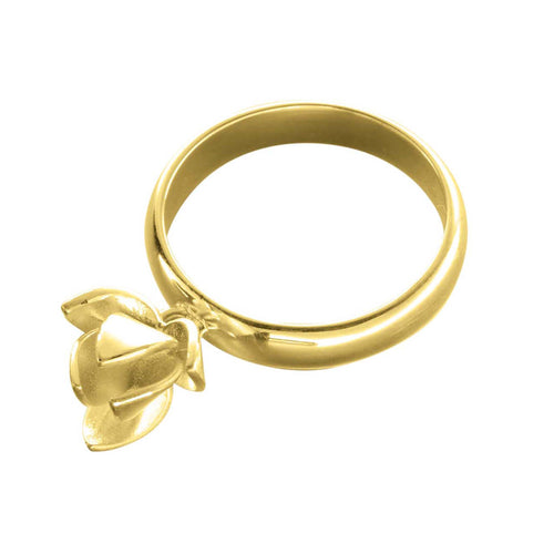 Ola Gorie gold Clova ring, modern flower design