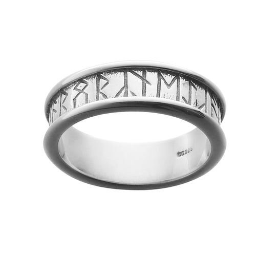 Ola Gorie silver Orkney Runic men's ring