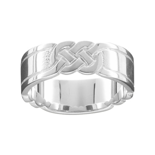 Ola Gorie silver Celtic Knot Men's ring, Scottish wedding ring