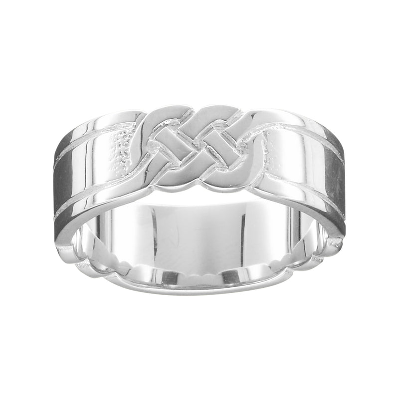 Ola Gorie silver Celtic Knot Men's ring, Scottish wedding ring
