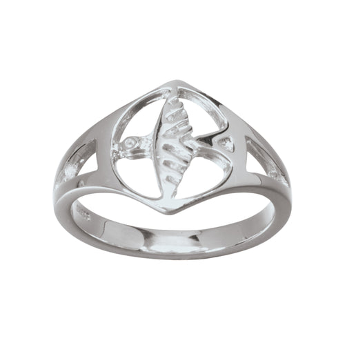 Ola Gorie silver Odin's Bird ring, Viking design