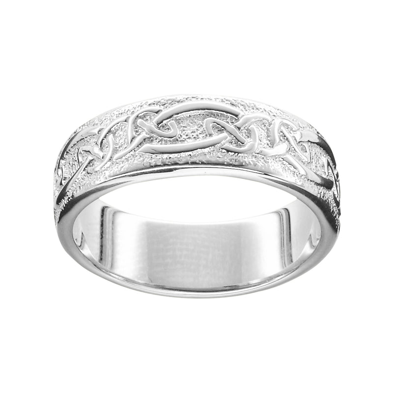 Ola Gorie silver Rona Men's ring, Celtic knotwork