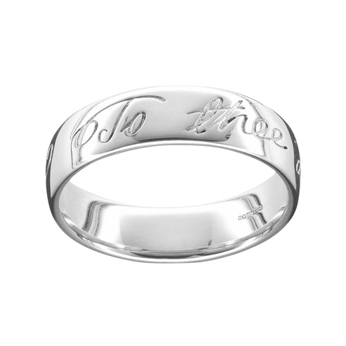 Ola Gorie silver Robert Burns Polished Men's ring, Scotland